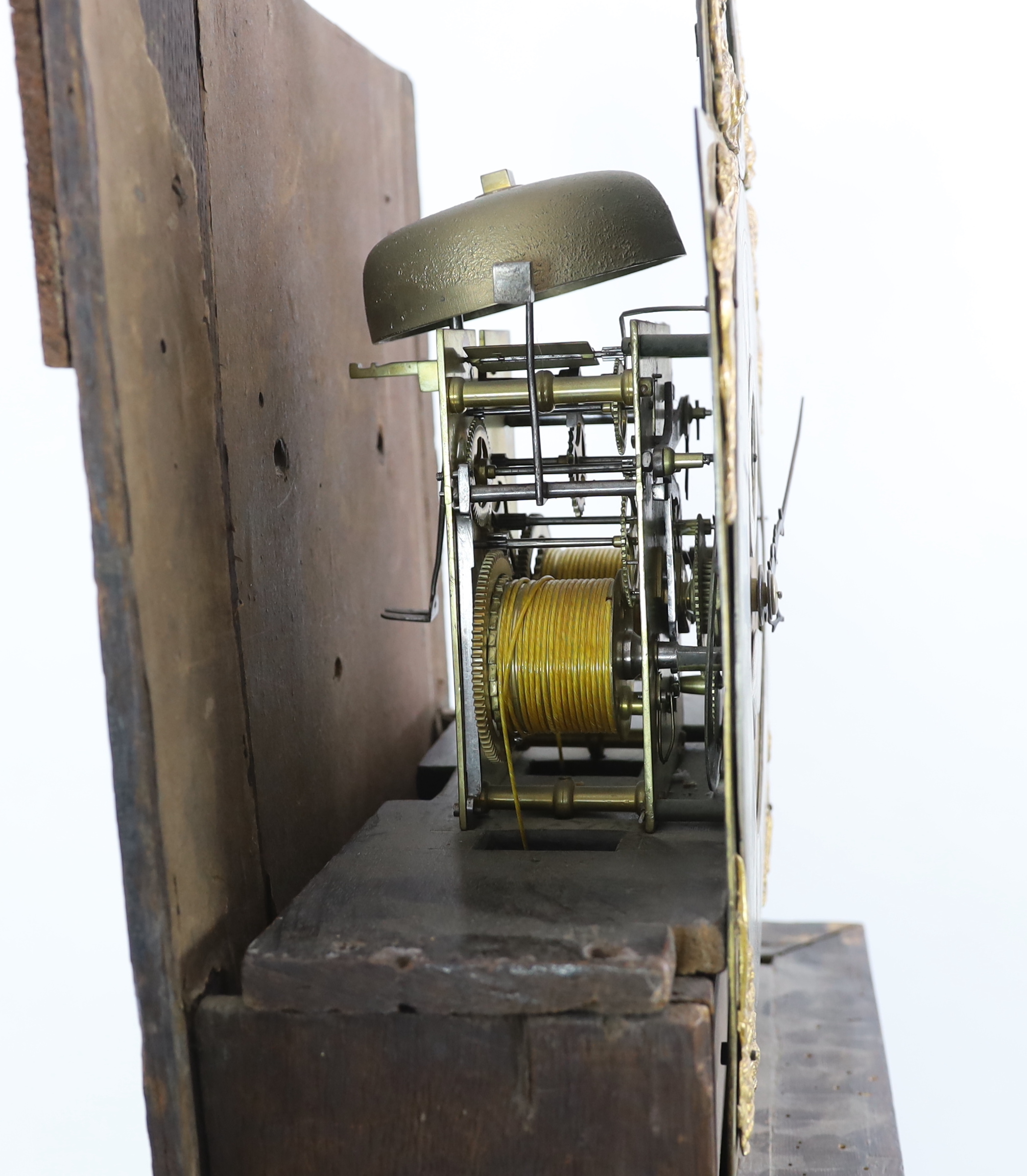 James Robinson of Well Close Square, a George III black japanned eight day longcase clock, 49cm wide, 24cm deep, 223cm high